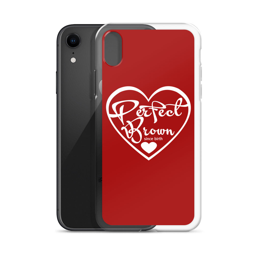 Perfect Brown Logo iPhone Case (Red)