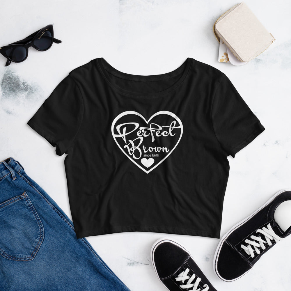 Perfect Brown Logo Girl’s Crop Tee