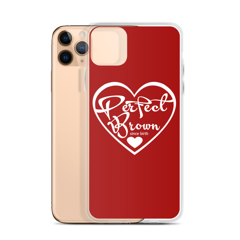 Perfect Brown Logo iPhone Case (Red)