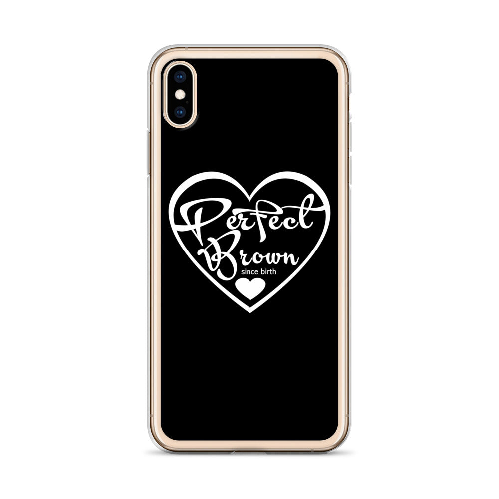Perfect Brown Logo iPhone Case (Blk)