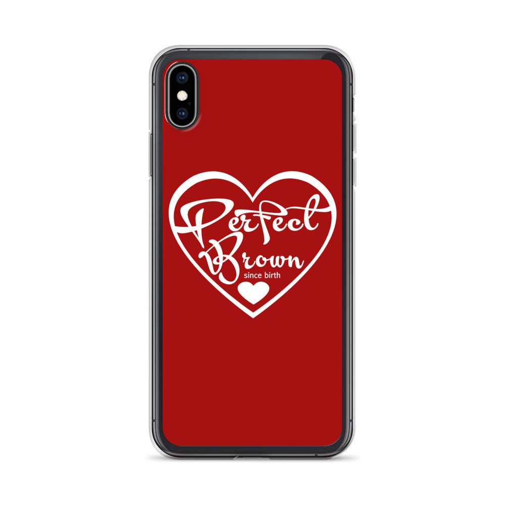 Perfect Brown Logo iPhone Case (Red)