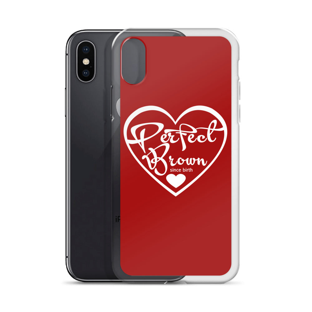 Perfect Brown Logo iPhone Case (Red)