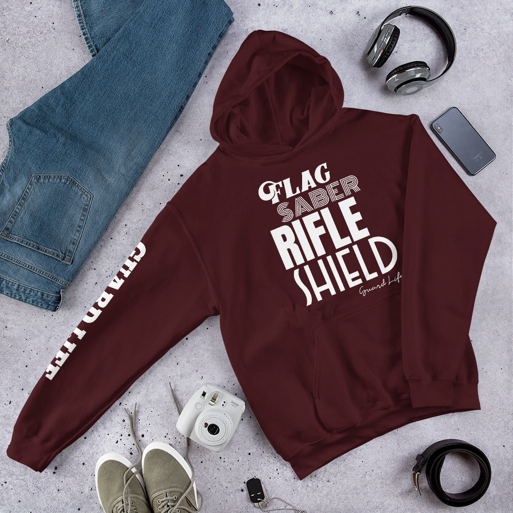 FLAG SABER RIFLE SHIELD (GUARD LIFE) Unisex Hoodie