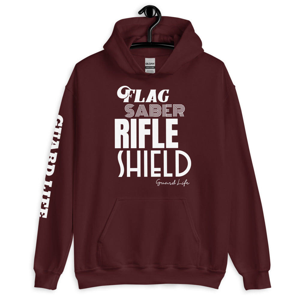 FLAG SABER RIFLE SHIELD (GUARD LIFE) Unisex Hoodie