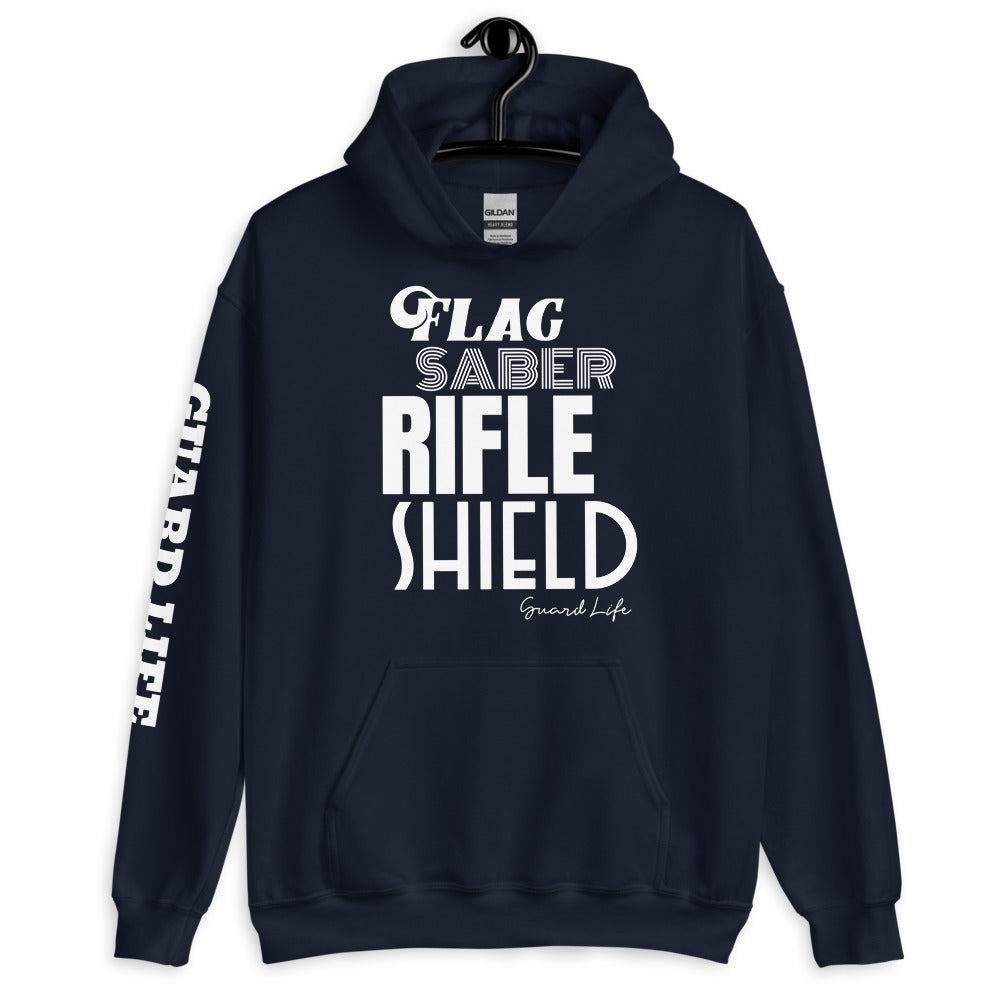 FLAG SABER RIFLE SHIELD (GUARD LIFE) Unisex Hoodie