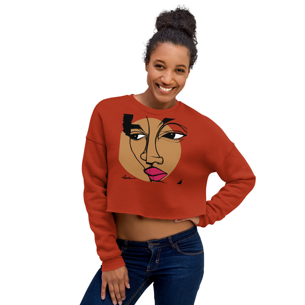 face 3 Crop Sweatshirt