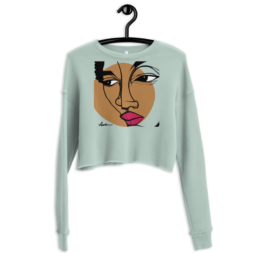 face 3 Crop Sweatshirt