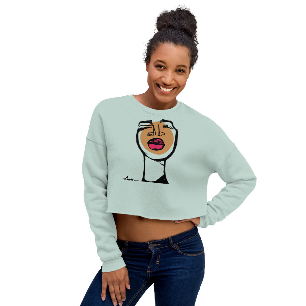Face 6 Crop Sweatshirt