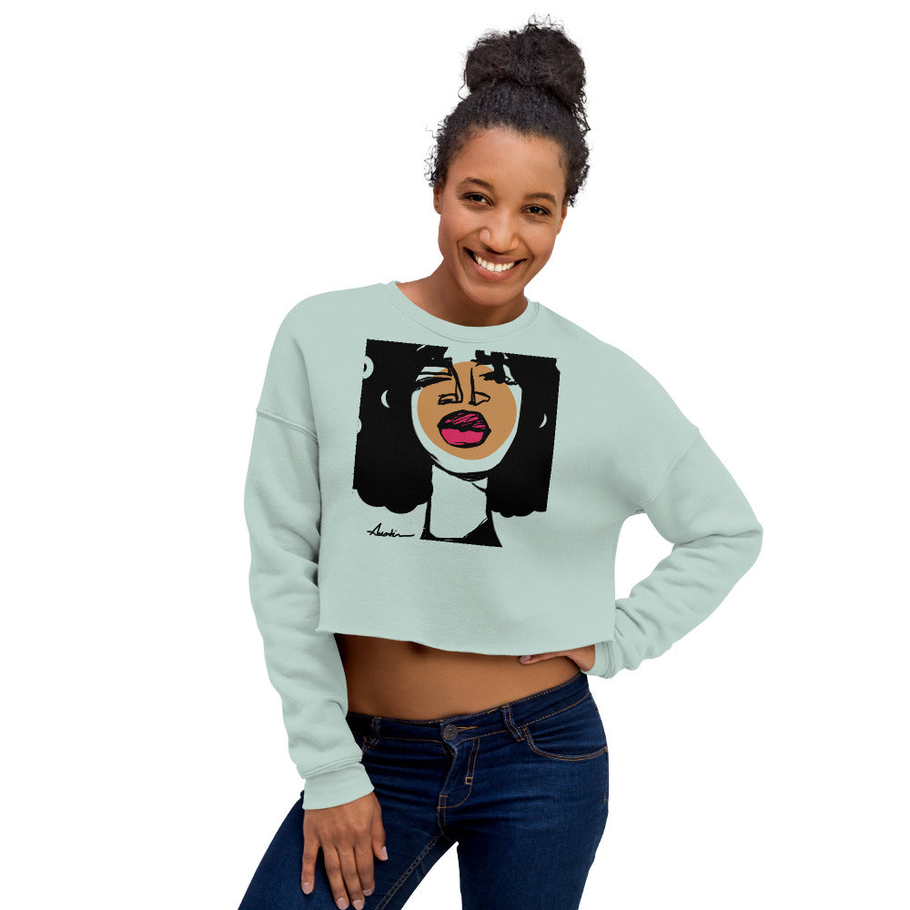Faces 1 Crop Sweatshirt
