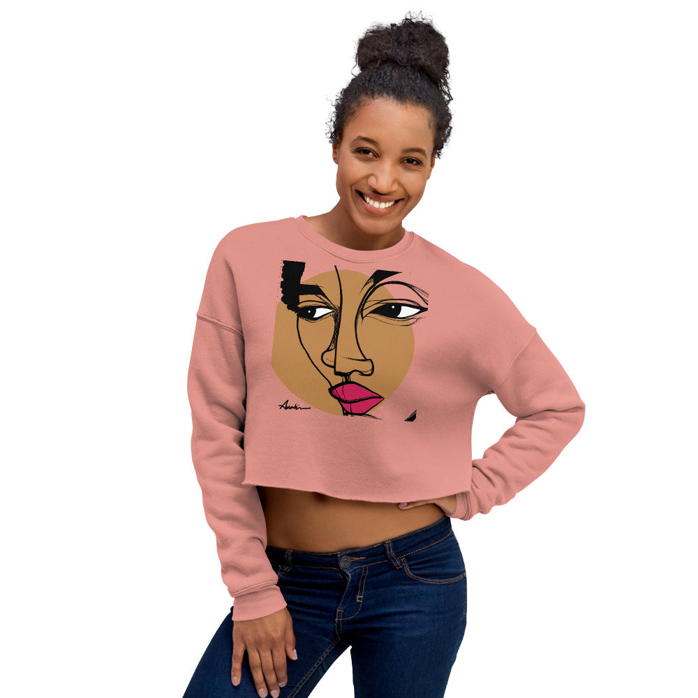 face 3 Crop Sweatshirt
