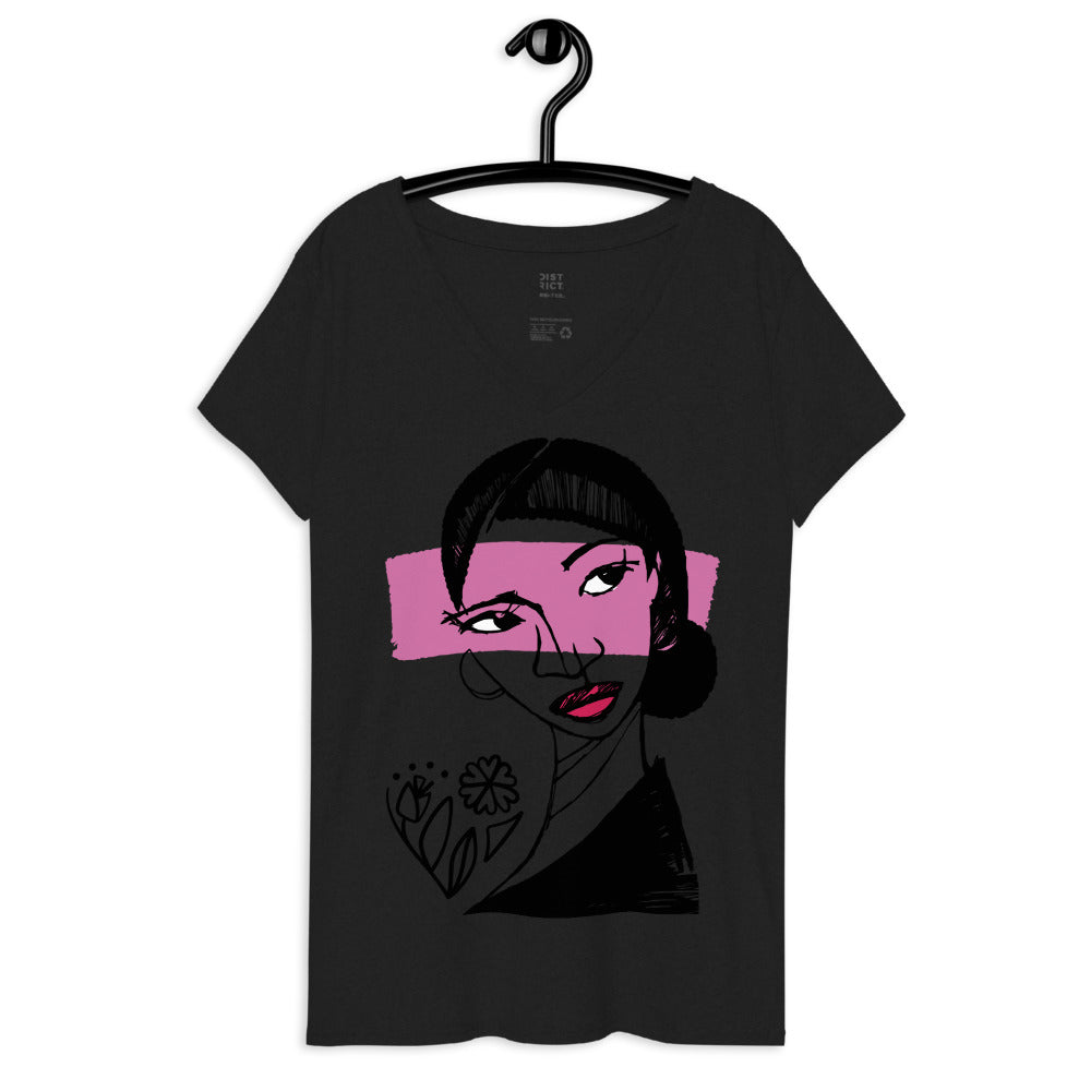 Lips & Flowers #2 Women’s recycled v-neck t-shirt
