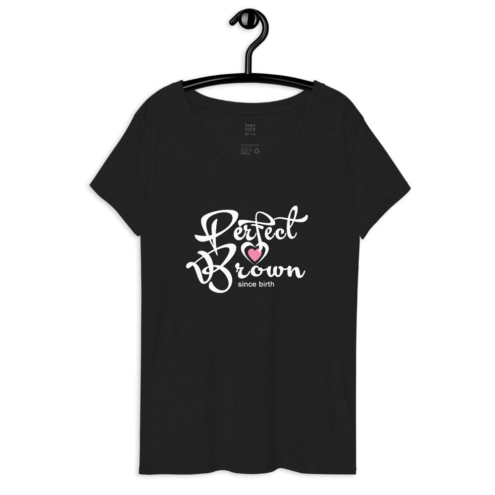Perfect Brown Women’s recycled v-neck t-shirt