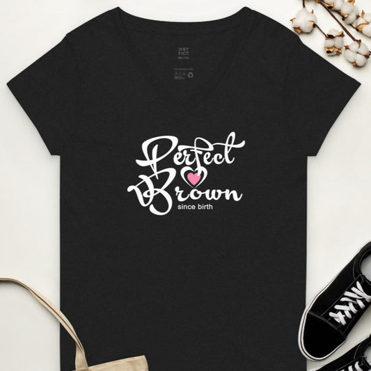 Perfect Brown Women’s recycled v-neck t-shirt