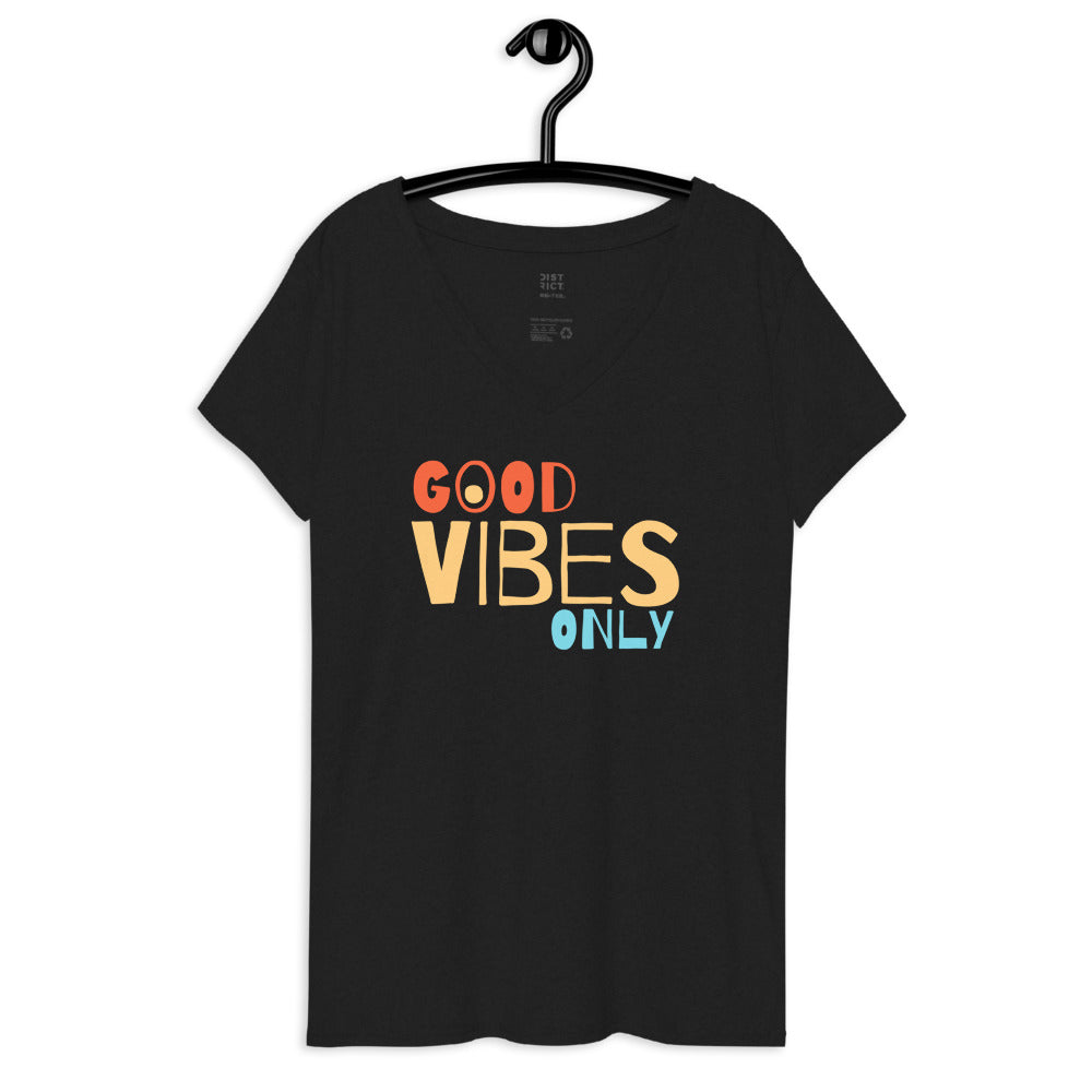 Good Vibes Only Women’s recycled v-neck t-shirt