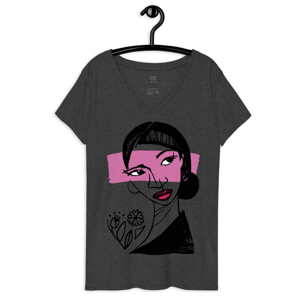Lips & Flowers #2 Women’s recycled v-neck t-shirt