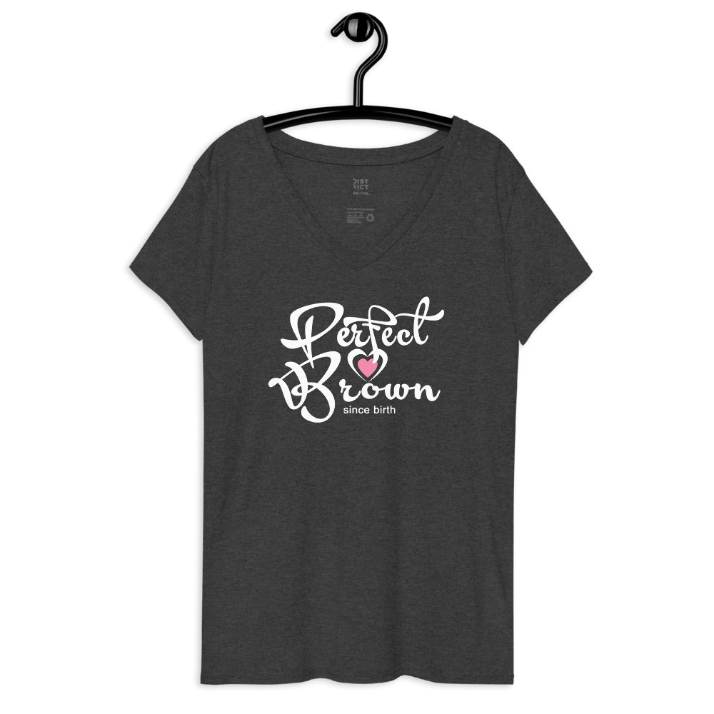 Perfect Brown Women’s recycled v-neck t-shirt