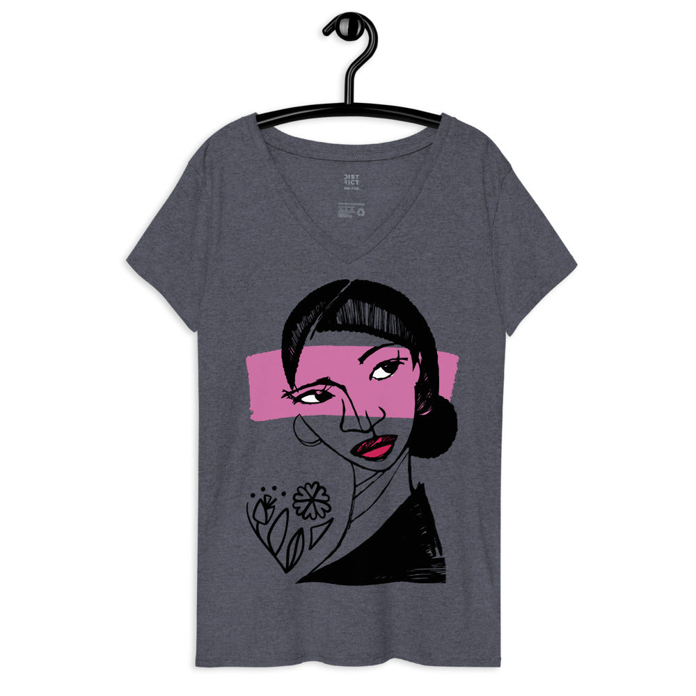 Lips & Flowers #2 Women’s recycled v-neck t-shirt