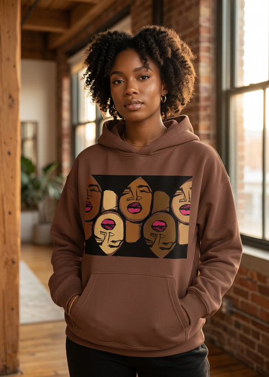 The "Reflections of Chocolate" Silhouette Oversized Hoodie