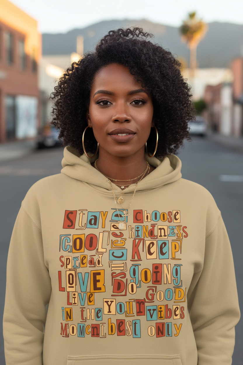 Good Vibes Only: A Kind Words - Relax Fit Hoodie