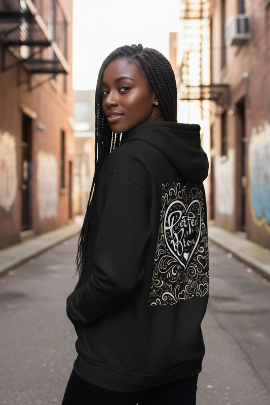 Perfect Brown Since Birth – Heart Logo Graphic heavy blend zip hoodie
