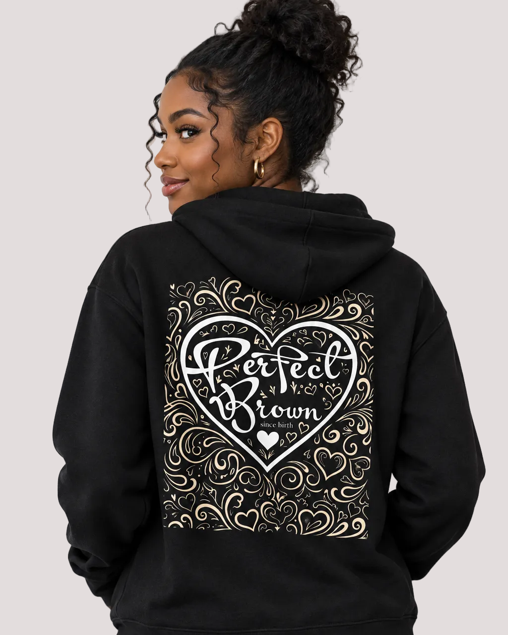 Perfect Brown Since Birth Heart Logo - Heavy Blend Zip Hoodie