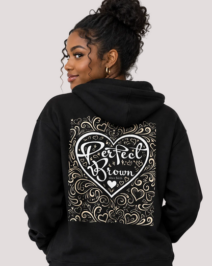 Perfect Brown Since Birth Heart Logo - Heavy Blend Zip Hoodie