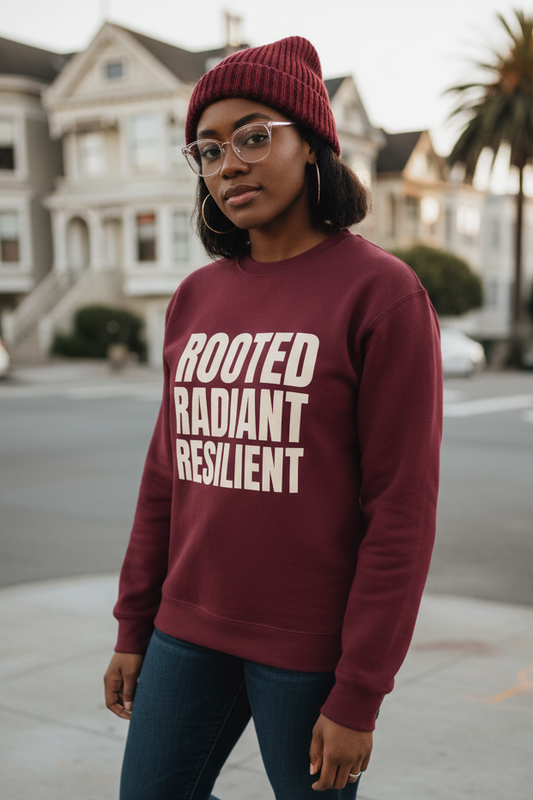 ROOTED RADIANT RESILIENT - Oversized heavyweight sweatshirt