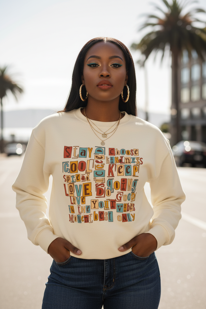 Good Vibes Only: A Kind Words - Premium Sweatshirt