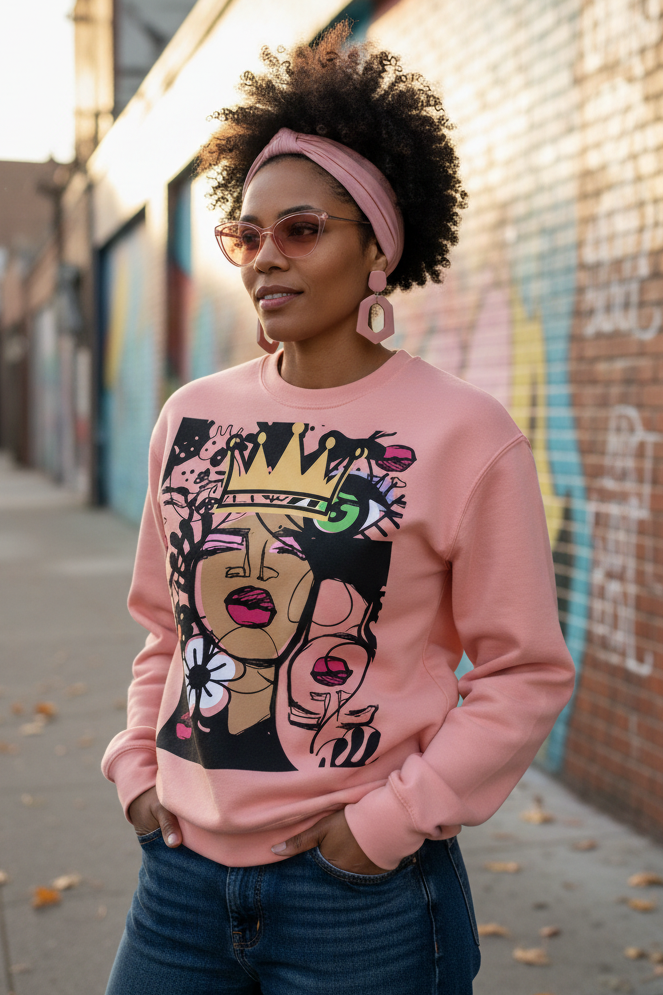 Crowned in Bloom - Premium Sweatshirt