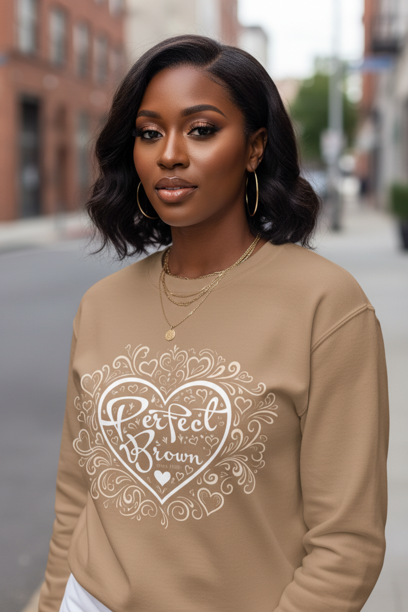 Perfect Brown in Bloom - Logo Graphic Premium Sweatshirt