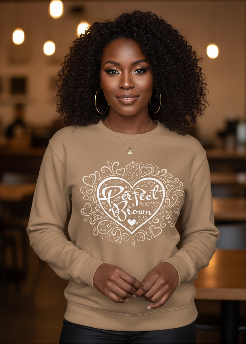 Perfect Brown in Bloom - Logo Graphic Premium Sweatshirt