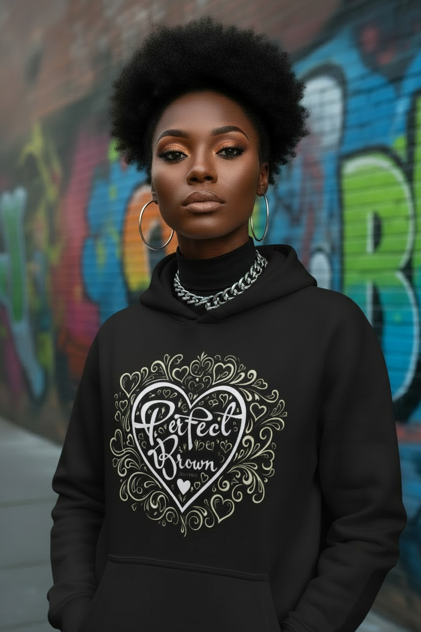 Perfect Brown in Bloom Logo Graphic - Relax Fit Hoodie