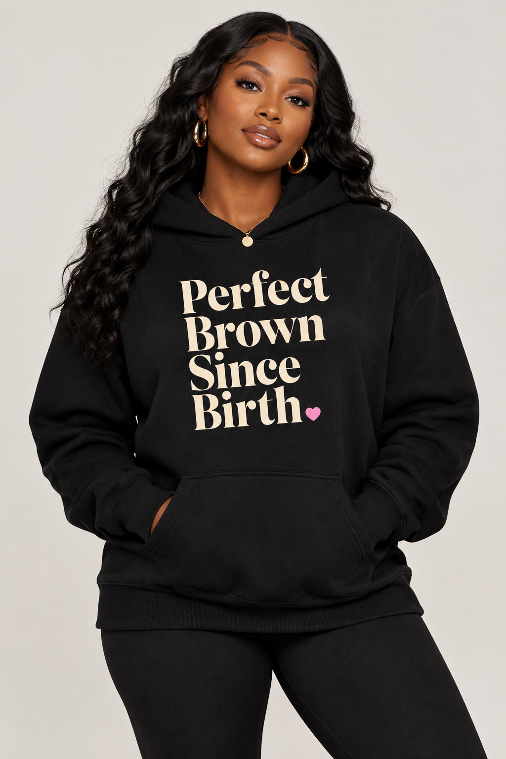 Perfect Brown Since Birth - Oversized Fitted Hoodie
