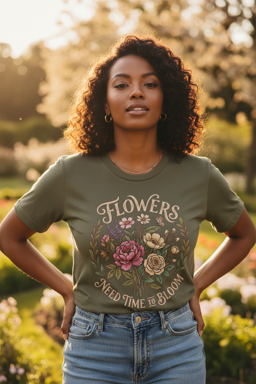 Flowers Need Time To Bloom - Graphic T-Shirt