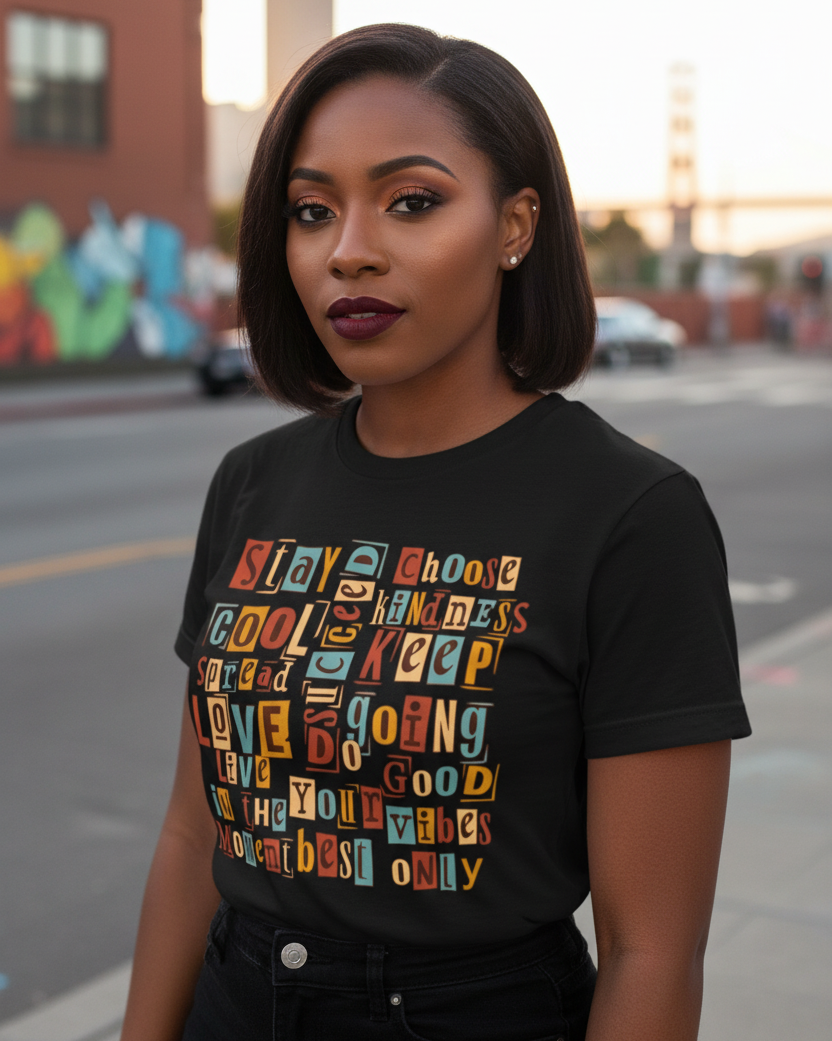Good Vibes Only: A Kind Words Adult T-shirt