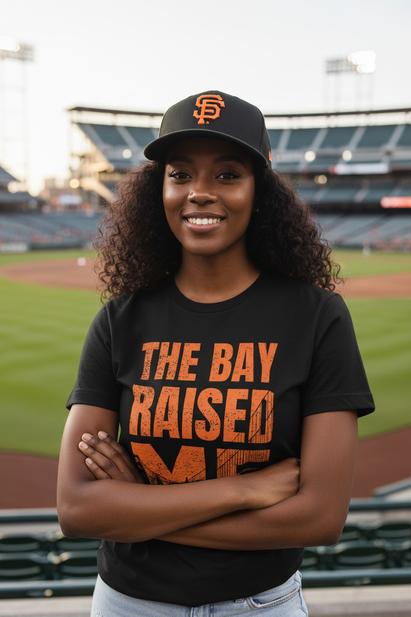 The Bay Raised Me (Orange) - Adult t-shirt