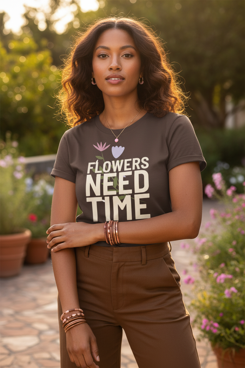 Flowers Need Time To Bloom - Graphic T-Shirt