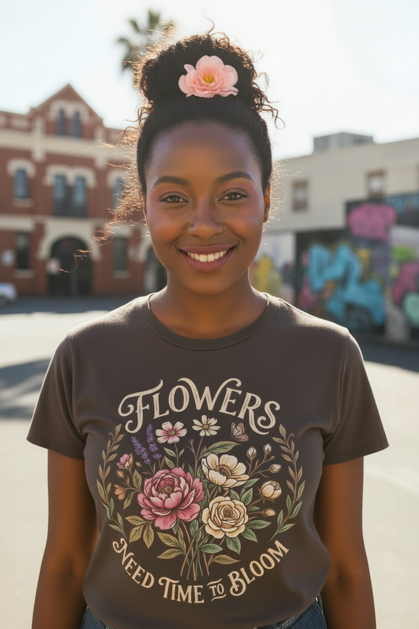 Flowers Need Time To Bloom - Graphic T-Shirt