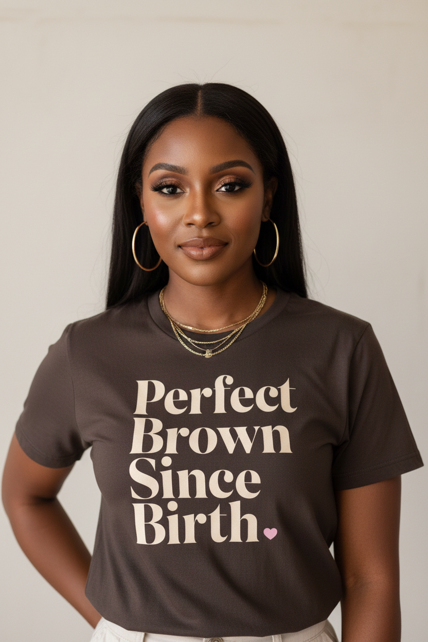 Perfect Brown Since Birth – Graphic T-Shirt