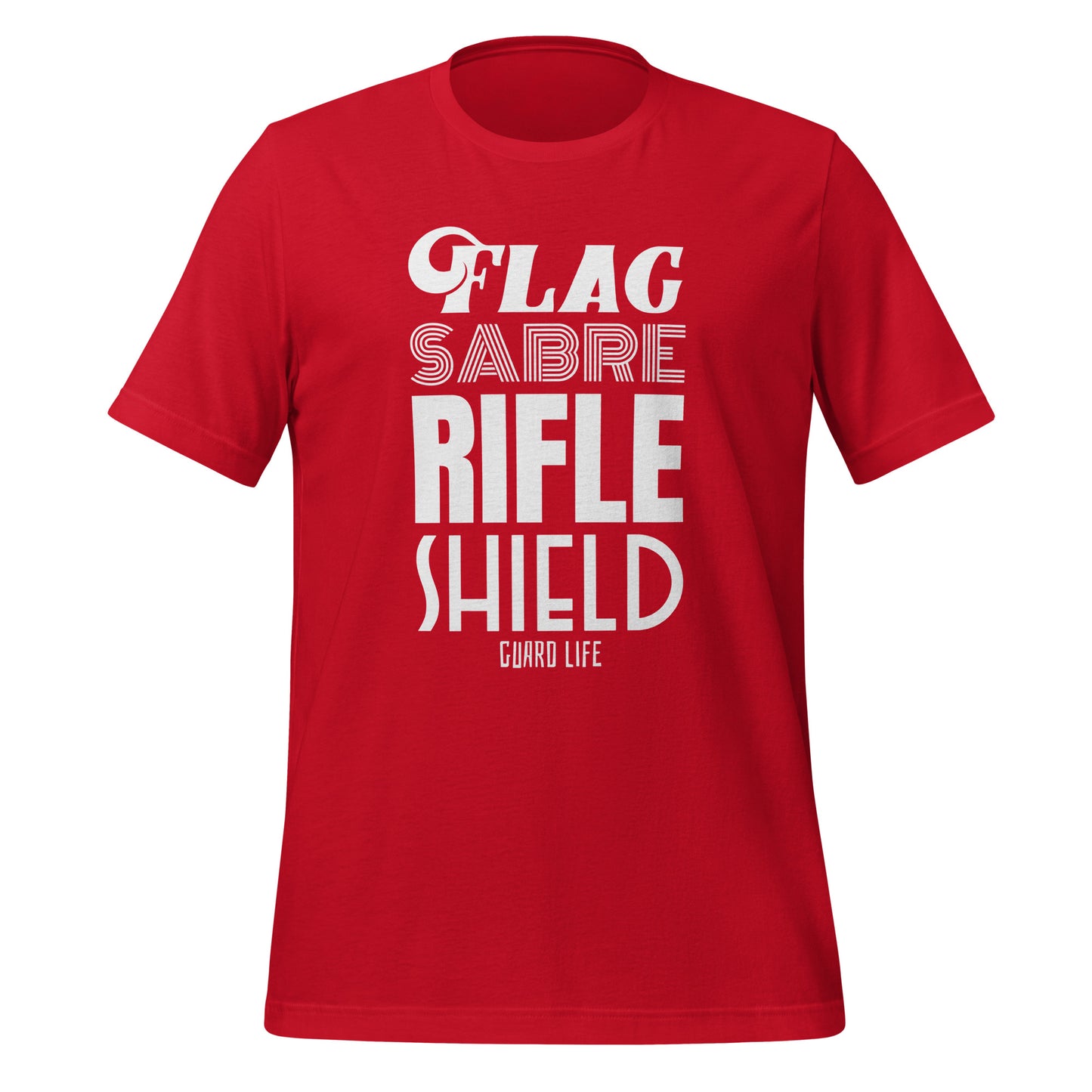 FLAG, SABER, RIFLE, SHIELD (Color Guard) unisex t-shirt