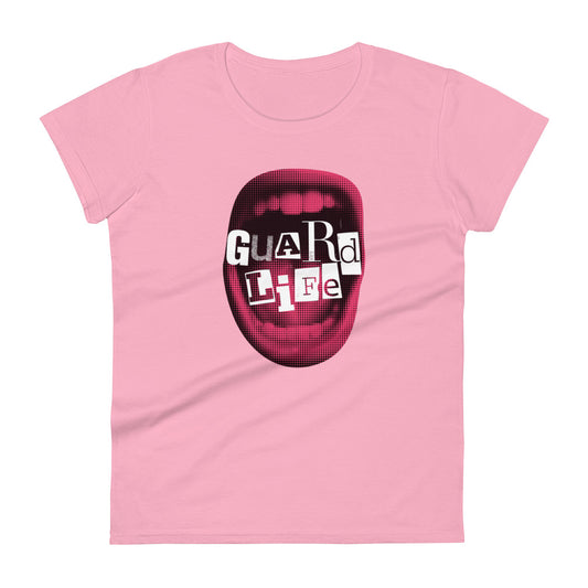 Guard Life (Red Lips Scream) Women's Fashion Fit T-shirt