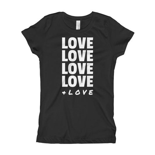 LOVE LOVE LOVE Girl's (Princess Style) T-Shirt