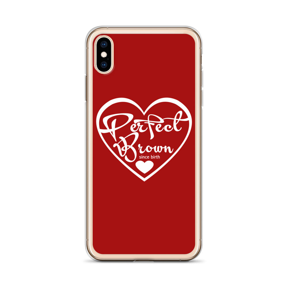 Perfect Brown Logo iPhone Case (Red)