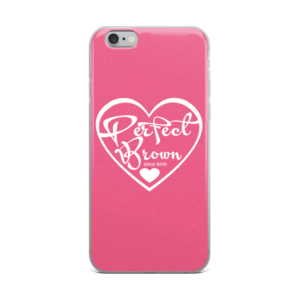 Perfect Brown Logo iPhone Case (Pink)