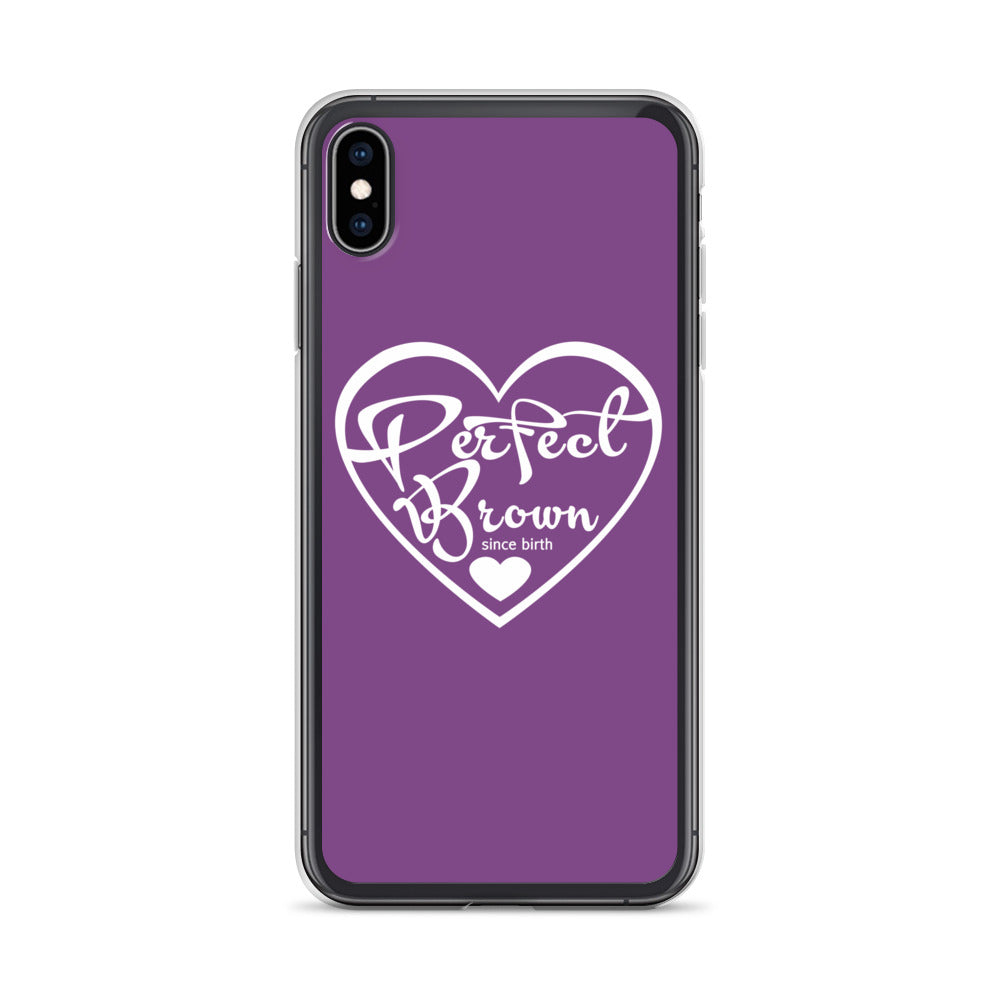 Perfect Brown Logo iPhone Case (Purple)