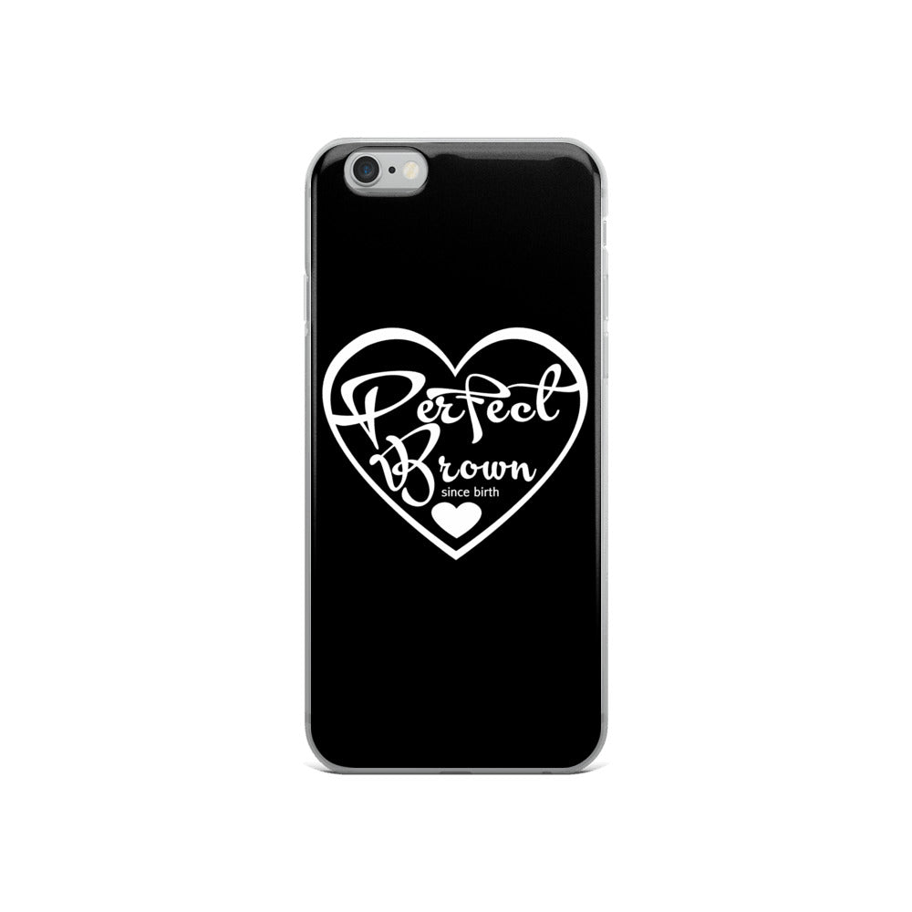 Perfect Brown Logo iPhone Case (Blk)