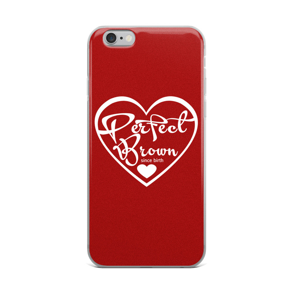 Perfect Brown Logo iPhone Case (Red)