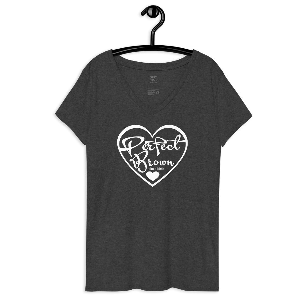 Perfect Brown Logo Women’s recycled v-neck t-shirt